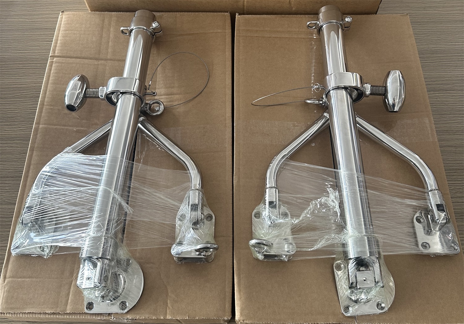 Rustfritt stål Wishbone Outrigger Bases Fishing Rod Holder