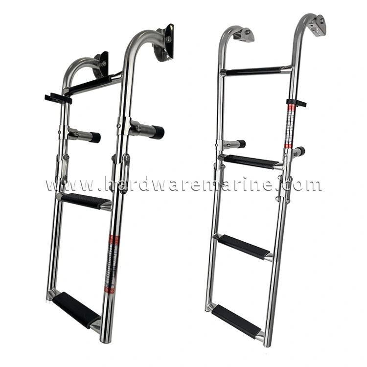 Rustfritt stål folding 2+1/2+2 trinn marine stige