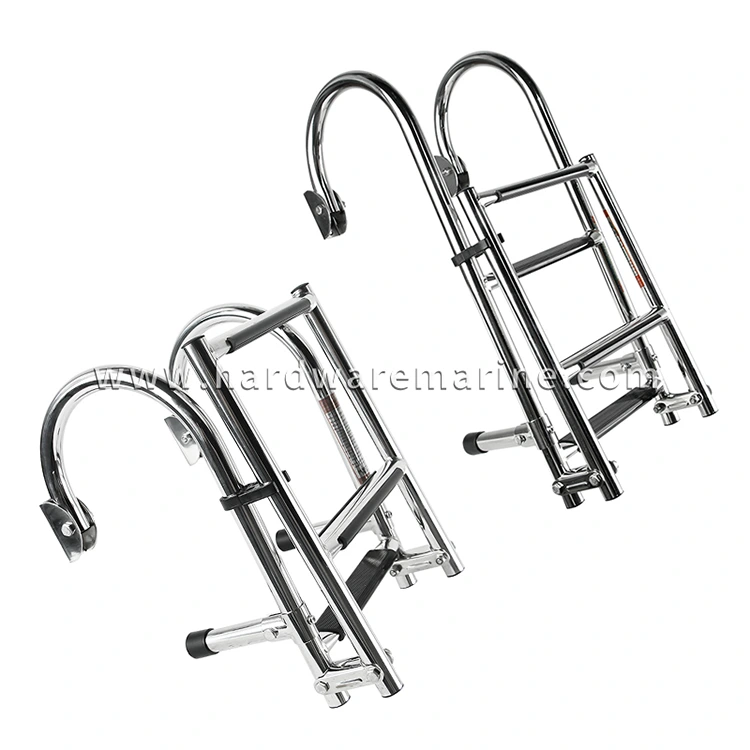 Rustfritt stål Marine 2+1/2+2 trinns sammenleggbar boardingstige